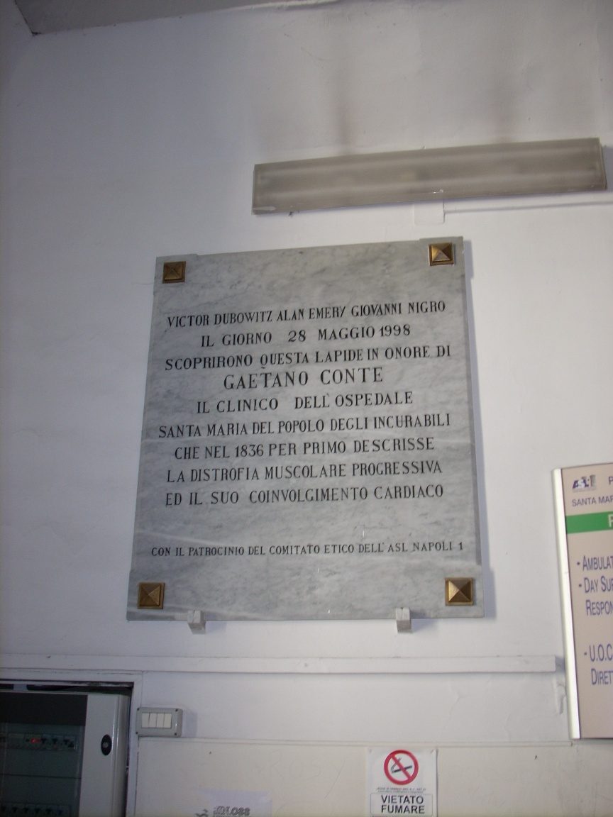 Gaetano Conte memorial tablet, Incurabili, Naples - 02.JPG